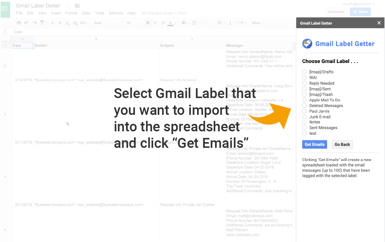 Select Label and Go