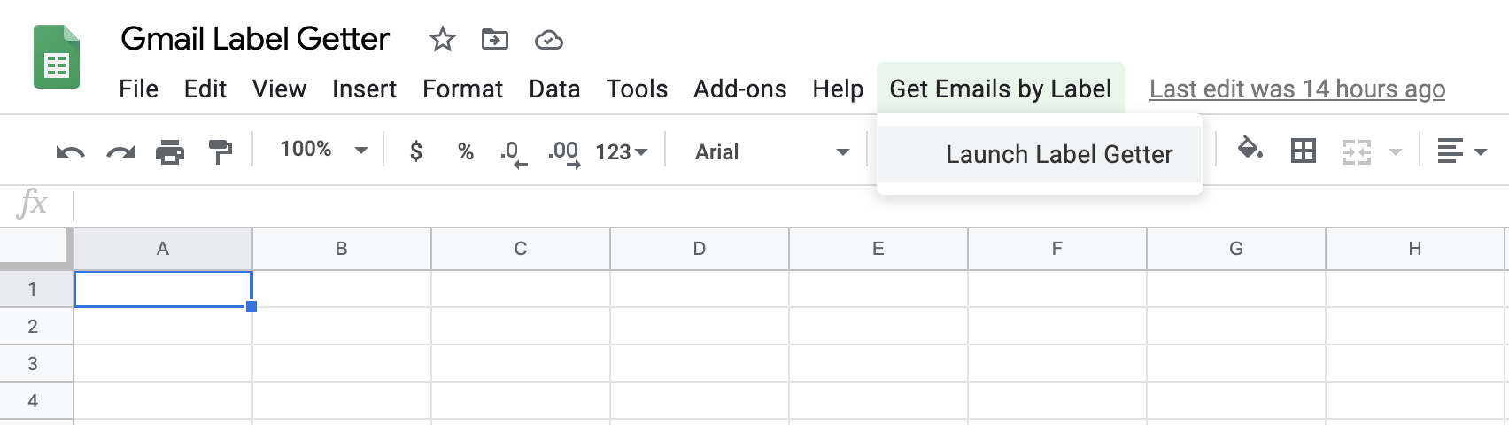 launch Gmail Label Getter